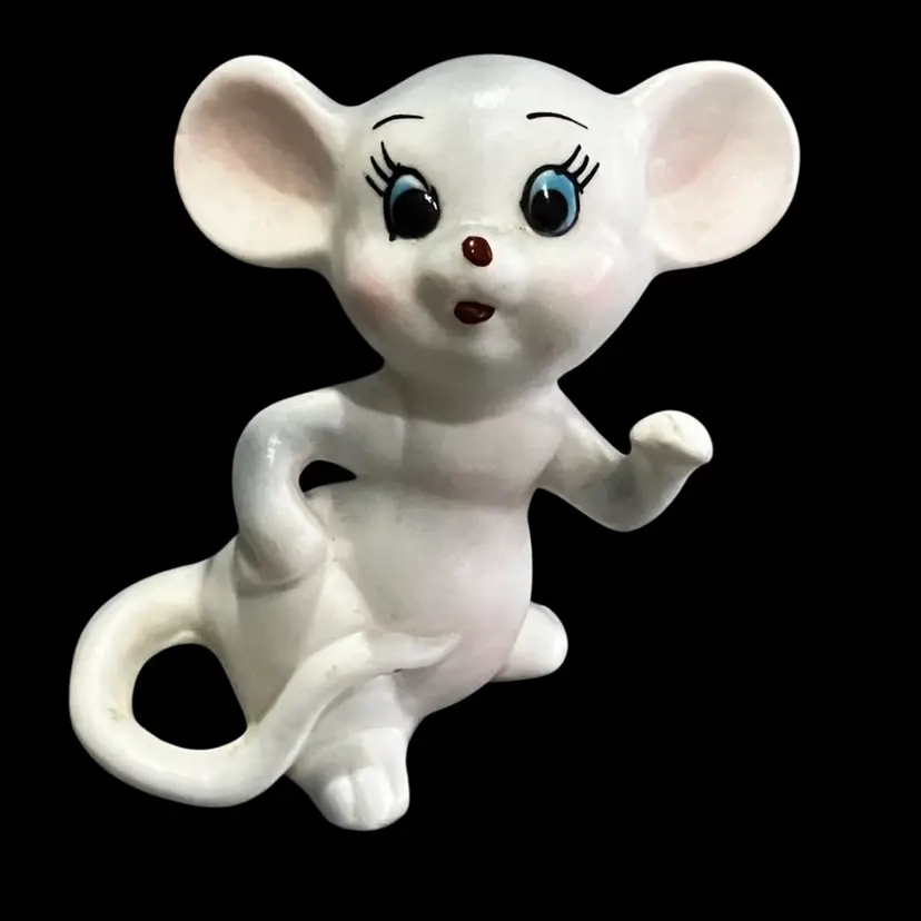 Cute Bone China Mouse Figurine