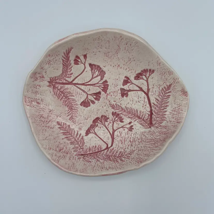Yarrow pink & white trinket dish