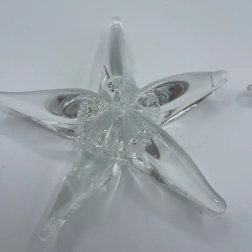 Clear Glass Starfish Paperweight 6” #2