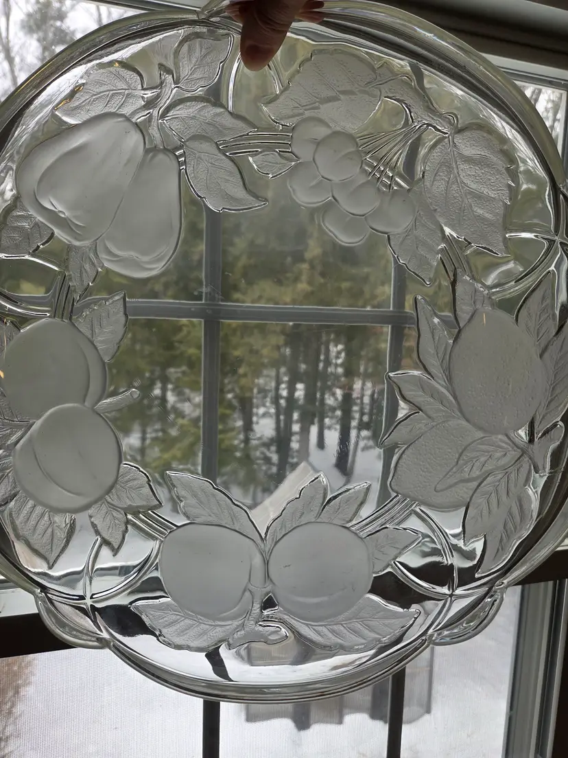 Victoria & Beale by Sango "Forbidden Fruit" glass serving platter