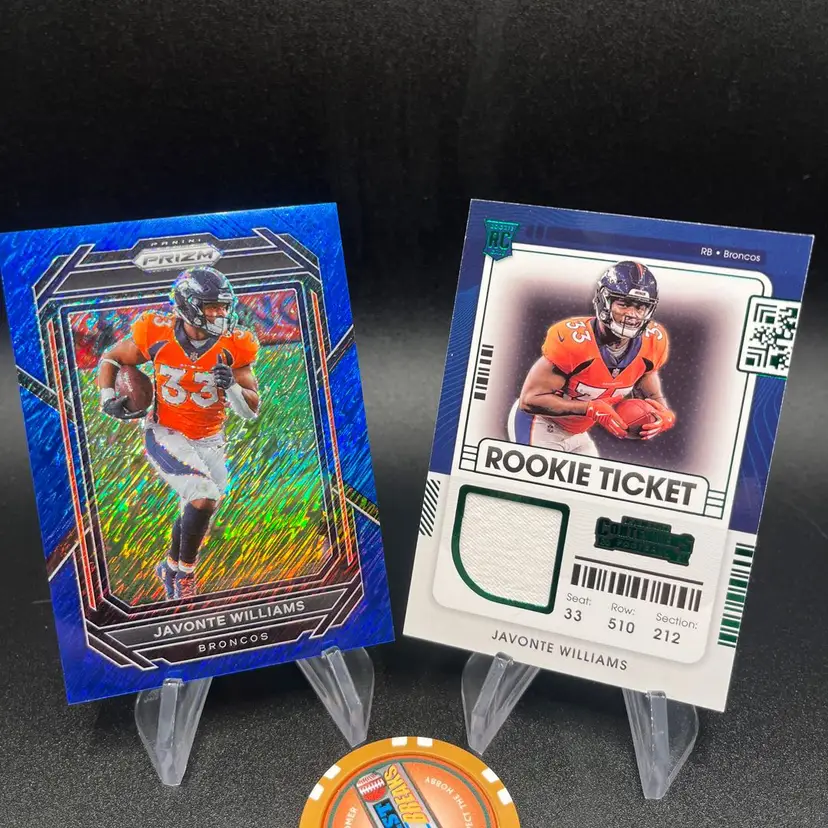 Javonte Williams 2-card Lot Denver Broncos