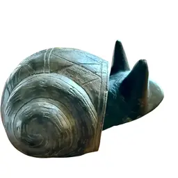 Pottery Snail Figurine Bobble Head Gray/Dark Green
6” L x  3-3/4” T x  3-1/4” W