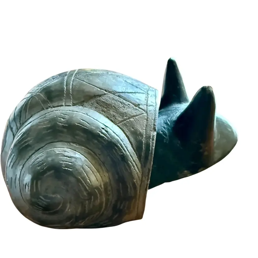 Pottery Snail Figurine Bobble Head Gray/Dark Green
6” L x  3-3/4” T x  3-1/4” W