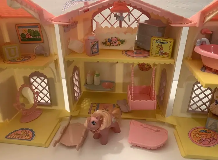 Vintage My Little Pony 80s Lullaby Nursery Box Accessories Tiddly Winks Pony HTF