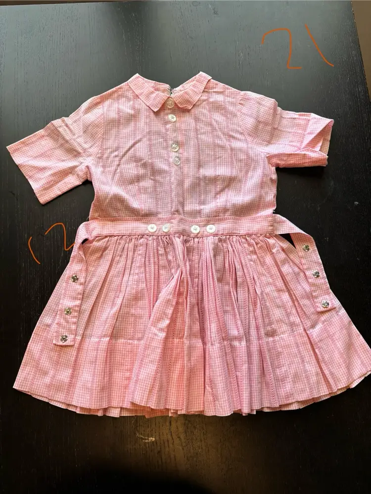 Pink Vintage Gingham Dress Handmade