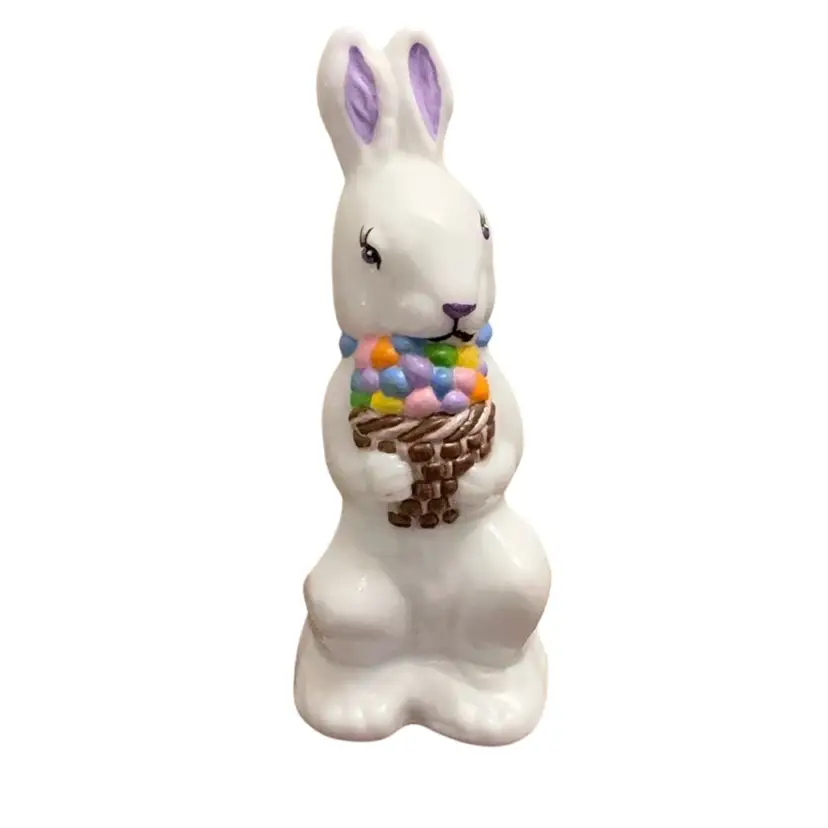 Mosser Milk Glass Rabbit With Basket Hand Painted By K. St.Dennis In 2024 5β X 2 1/2β