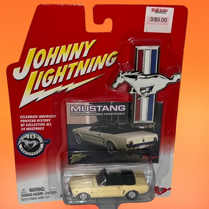 Johnny Lightning 1965 Ford Mustang Convertible Diecast Car Number 13 , See Pictures And Description