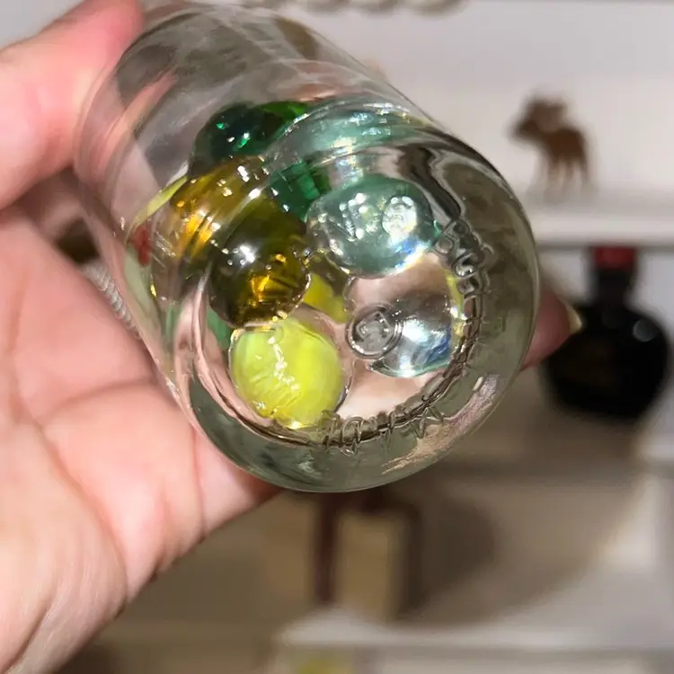 Mini Japan Glass Apothecary Jar w/ Vintage Marbles That glow!