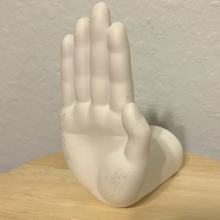 White Resin Hand Bookend