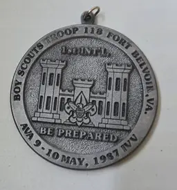 1987 Boy Scouts Troop 118 Fort Belvoir Commemorative Medal
