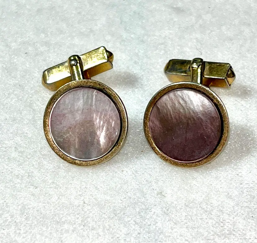 Swank Purplish Flat Stone Cuff Links