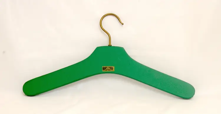 Leather Covered Wooden Hanger Decorative Nail Head Trim By Lia Switzerland