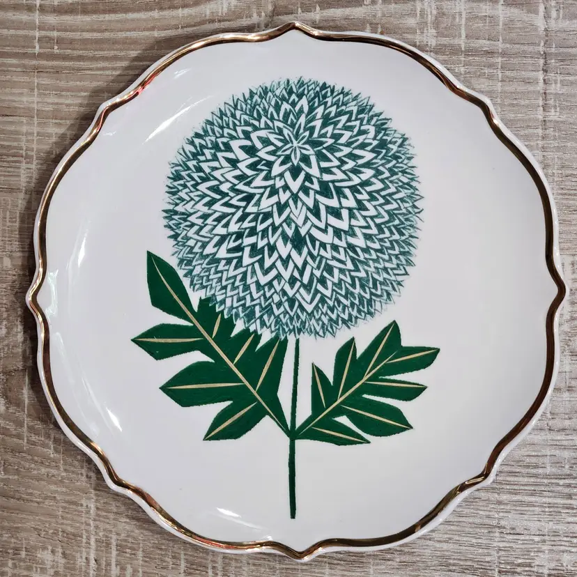 West Elm Collector's Edition SAM KALDA Chrysanthemum 9" Plate