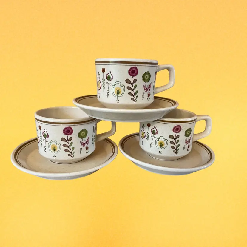 Lenox Sprite Temper Ware Vintage Cup/Saucer Set Of 3