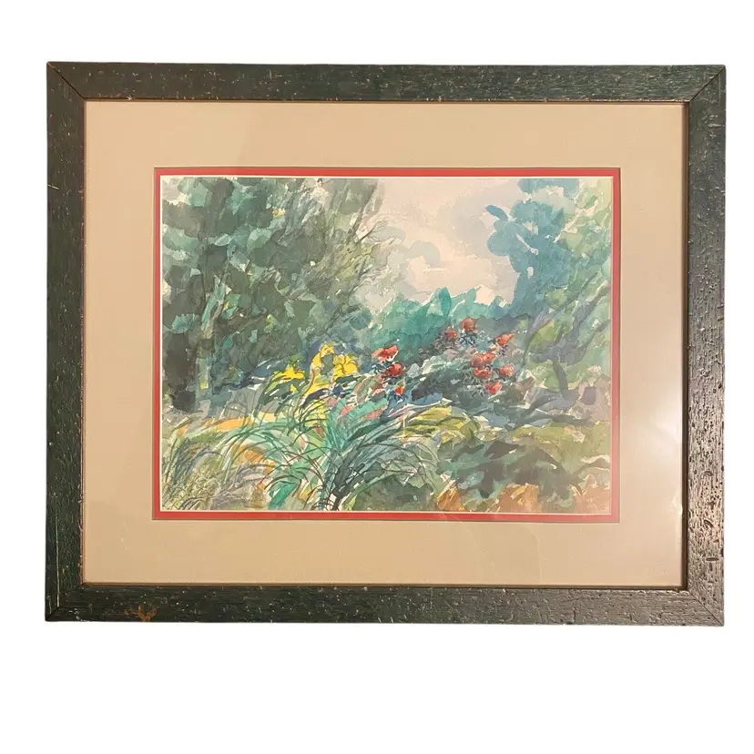 Floral Meadow Watercolor Print Signed