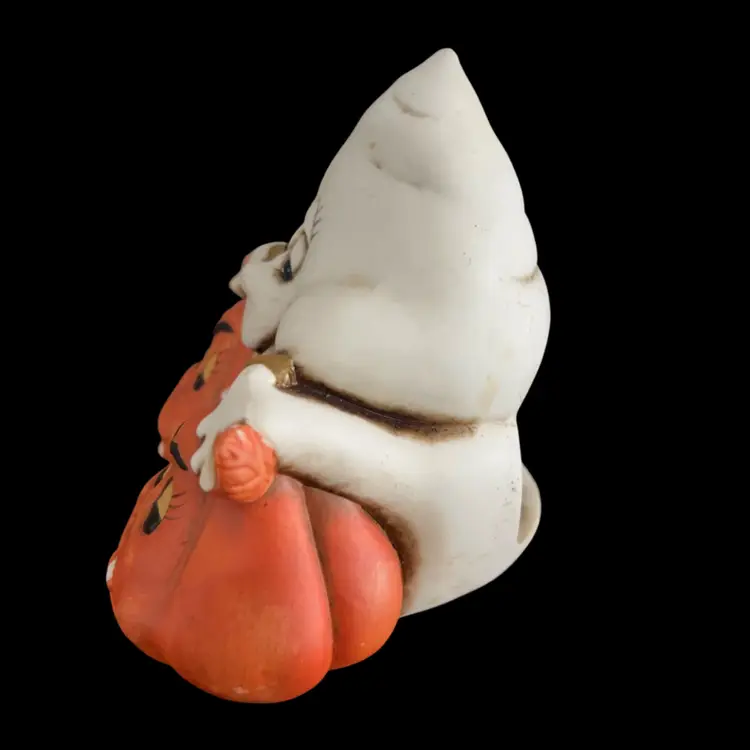 VTG Two Pumpkins & Ghost Ceramic Votive Holder