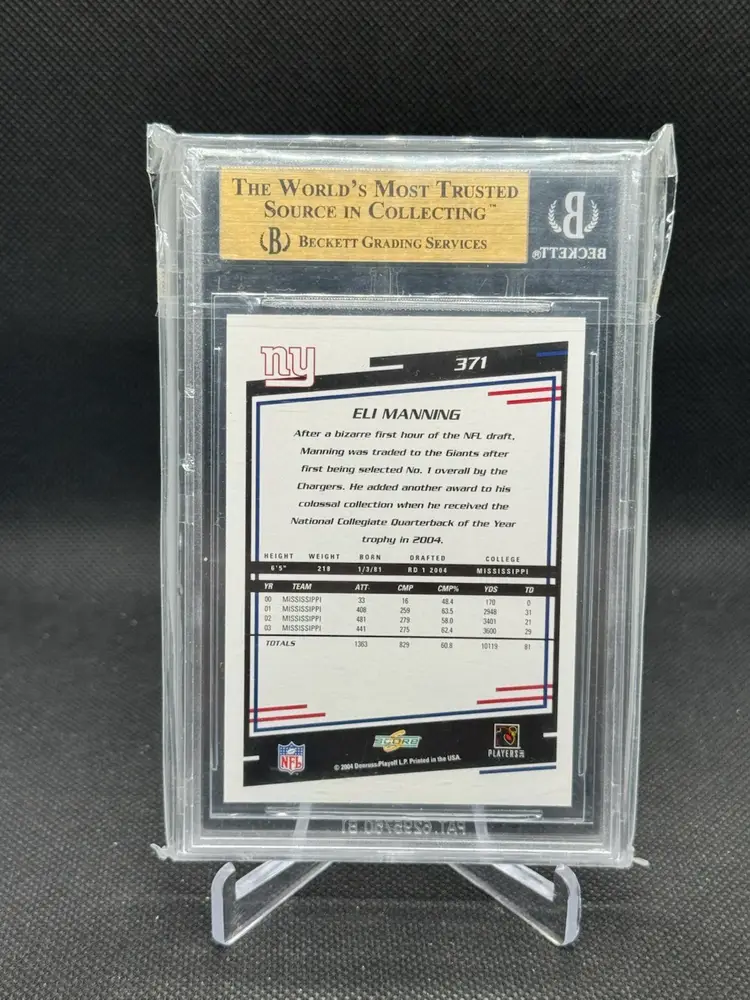 Eli Manning 2004 Score BGS 9.5 New York Giants