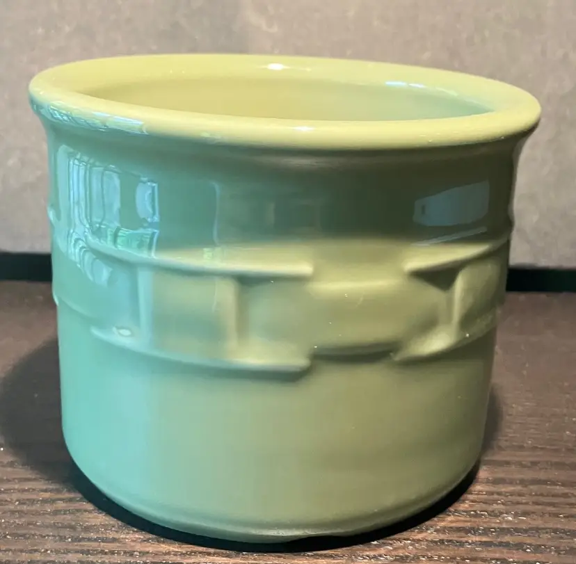 Longaberger Woven Traditions Pottery Crock Sage Green