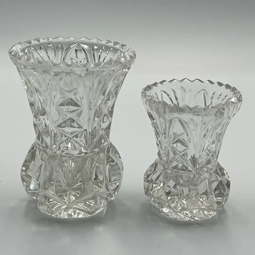 Matching Crystal Vase & Toothpick Holder