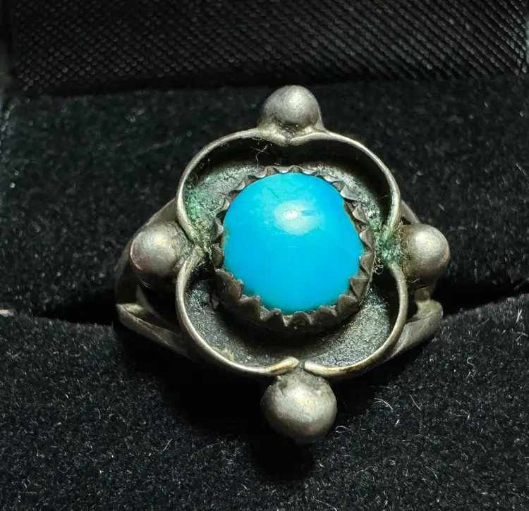 Sterling Turquoise Ring Sz 6.5
