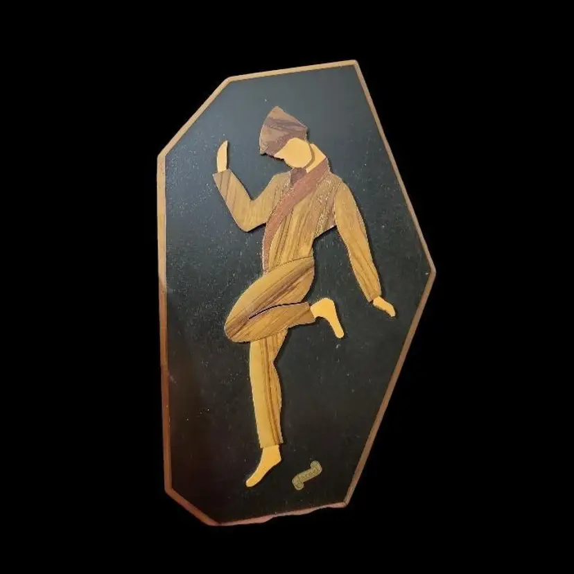 Israeli Dancer Wood Raised Placque Wall Hanging Israel Artisan