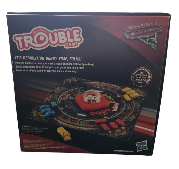 Disney Pixar Cars 3 Trouble Board Hasbro Game - Complete
