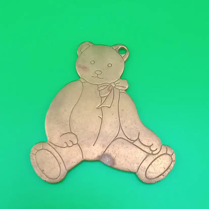 Gordon Fraser vintage brass teddy bear ornament