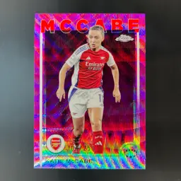 Katie McCabe 2024/25 Topps Chrome UWCL Pink Wave /250 Arsenal Soccer Card
