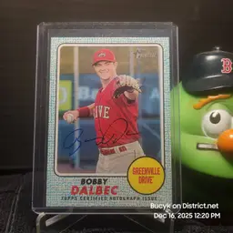 2017 Topps Heritage Minors Blue Auto - Bobby Dalbec Boston Red Sox 11/75
