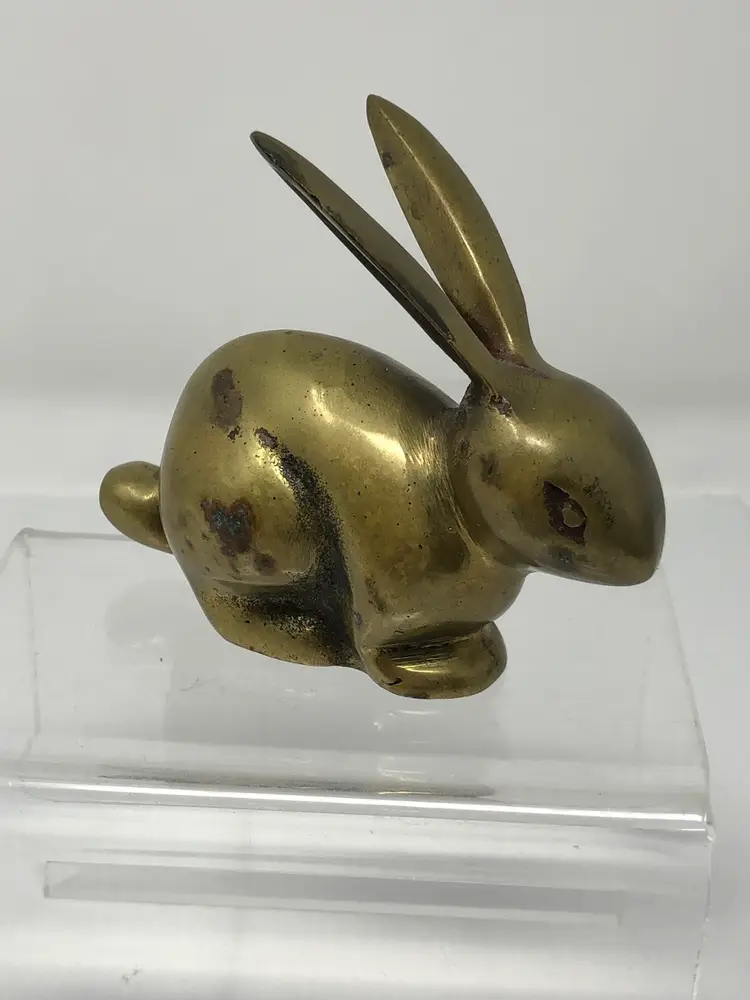 Long-Eared Brass Bunny Figurine