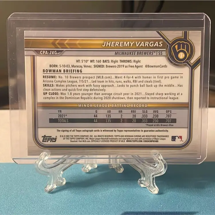 Jheremy Vargas 1st Bowman Auto