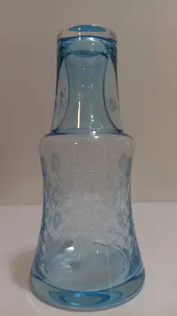Romanian  Etched Glass Tumble Up