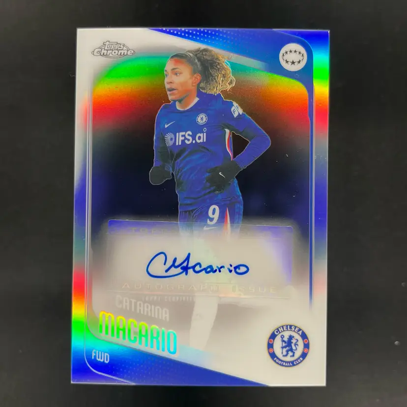 Catarina Macario 2025/26 Topps Chrome UWCL Autograph Chelsea Soccer Card