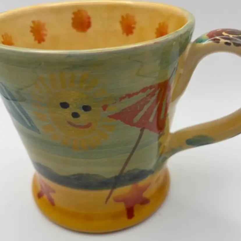 Italian Mug, Sunshine and the Beach! Handpainted