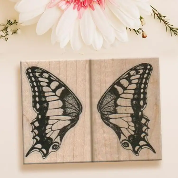 Butterfly Wings Set of 2 Rubber Stamps - Wood Mounted or Cling