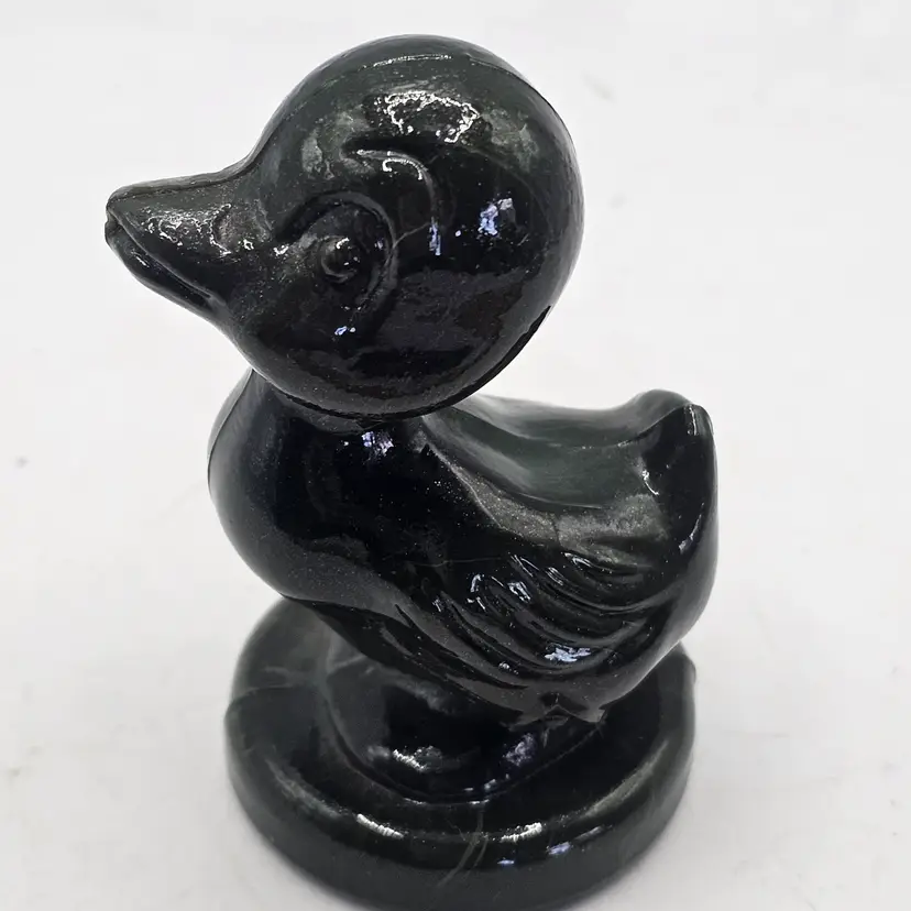 Boyd glass Debbie duck dark green Figurine Vintage