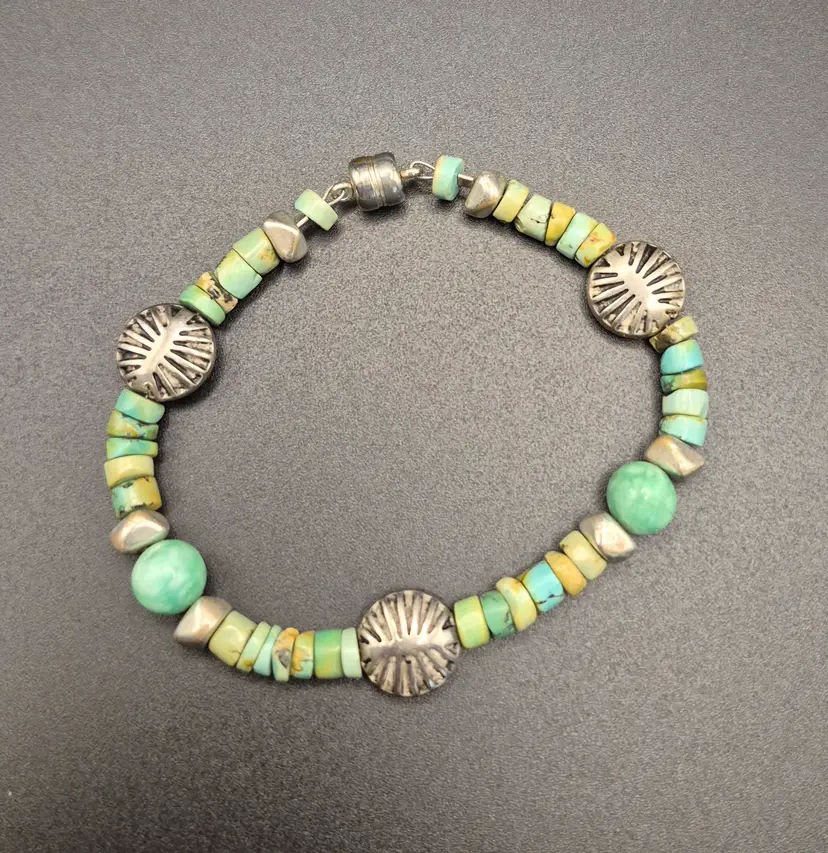 Vintage Turquoise Stone Bead Bracelet
