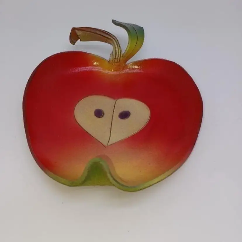 Candles In The Rain Leather Dish Coaster Apple Pear Original wall art coaster