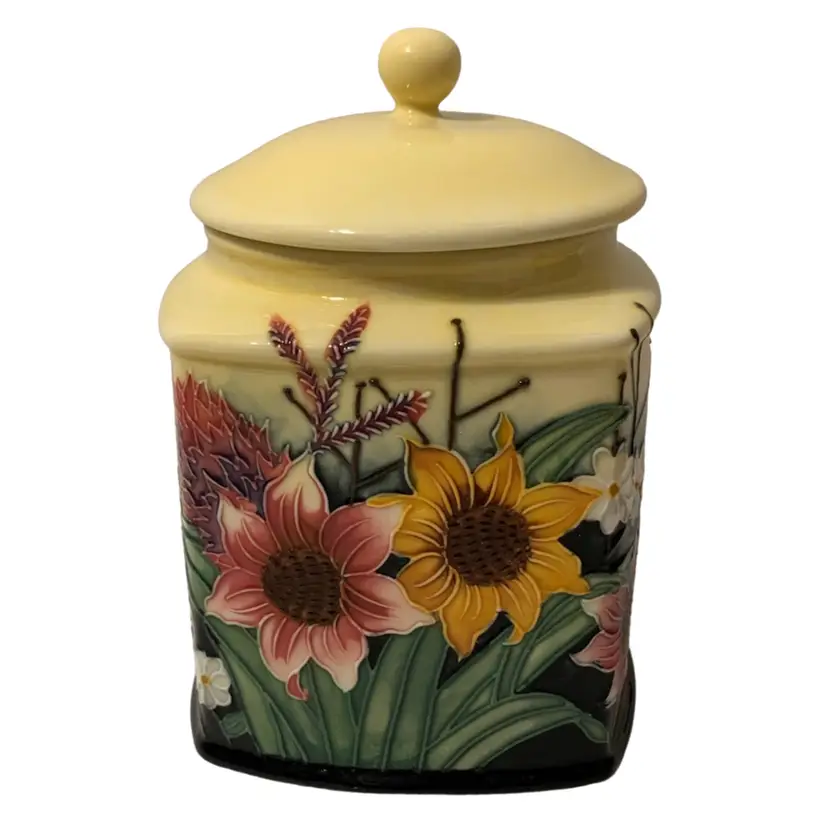 Gorgeous Old Tupton Ware Porcelain Floral Canister Jar with Lid