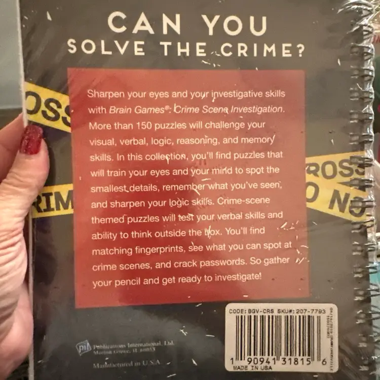 Puzzle Book - Brain Games - CSI Crime Scene Investigations NEW