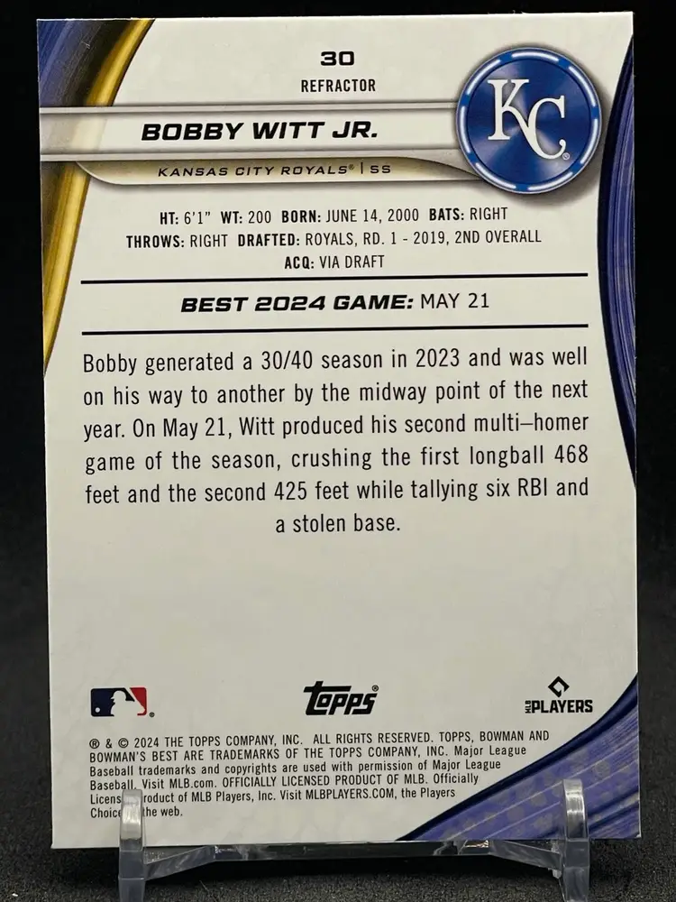 Bobby Witt Jr. - 2024 Bowman's Best Refractor #30