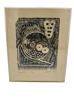 1968 Clarence Albro Newton People Love Woodblock Print 10/18 UT Artist Signed TN