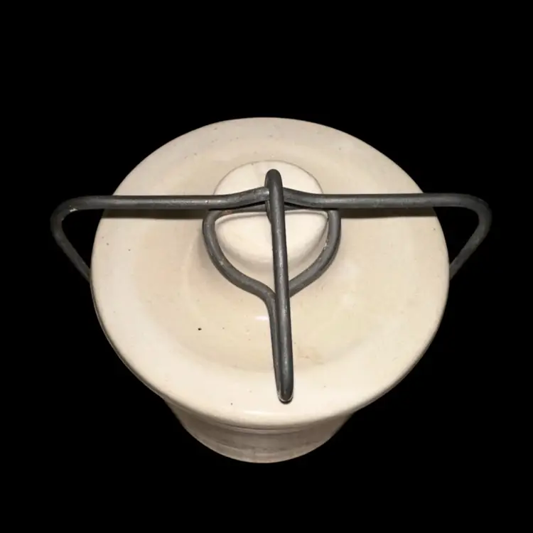 Vintage Kaukauna Klub Original Crock Stoneware W/Lid - 6” X 4” D Farmhouse Decor