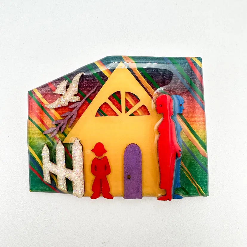 Lucinda House Pin Brooch Domestic Violence 2.25" B25