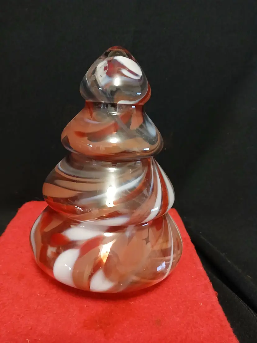 Swirled Glass Christmas Tree Figurine