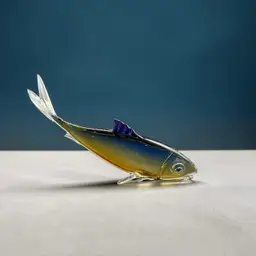 Art Glass Pond Fish Sommerso Figurine Trout Lodge Cabin Decor Aquatic Nature