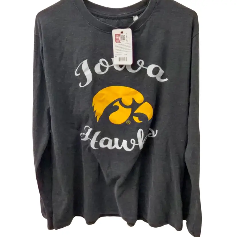 $49 Iowa Hawkeyes graphic tees featuring the iconic mascot logo. Large
