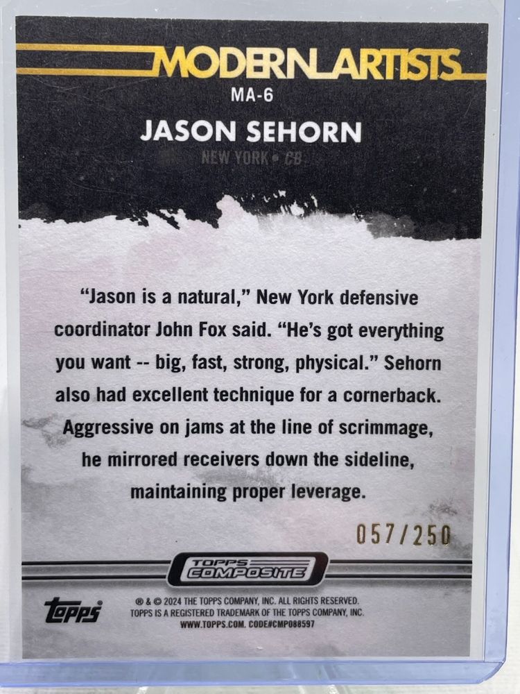 2023 Topps Composite - Modern Artists Jason Sehorn #MA-6 Green /250