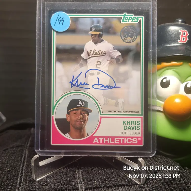 2018 Topps 1983 Auto Black - Kris Davis The Athletics 73/99