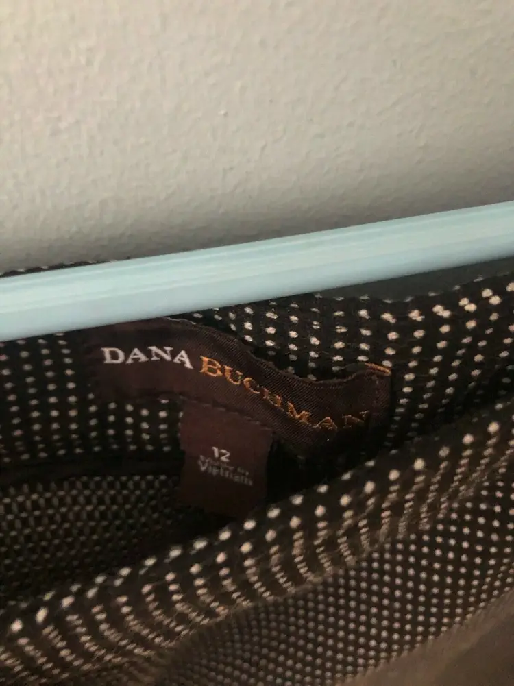 Dana Buchman Black Grey White Polka dot Dress Career Pants w/side pockets Sz12